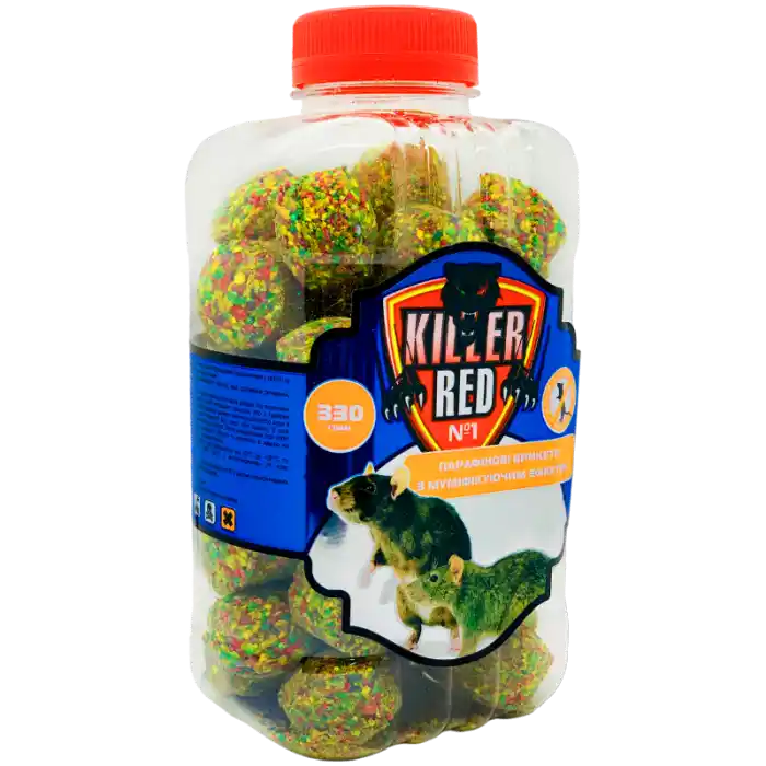 red-killer-wax-briquette-from-rats-nut-330g-pet-left RED KILLER восковий брикет від щурів Горіх 330 г ПЕТ