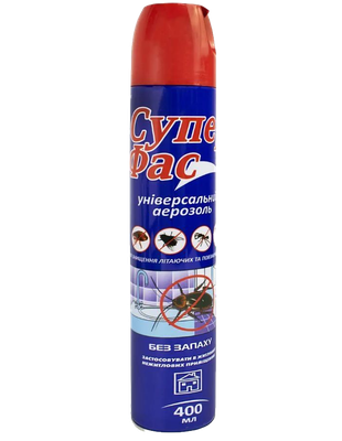super-fas-dykhlofos-vid-komakh-400ml (1) нсектицид Супер Фас дихлофос проти всіх видів повзаючих і літаючих комах в побуті, 400 мл